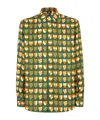 Fendi Color Matching Printed Shirt In Green