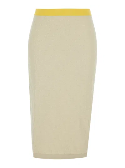 Fendi Color-block Ff Skirt In Yellow