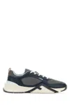 Fendi Flow Low-top Sneakers In Suede And Smooth Calf Leather In Blue