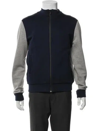 Pre-owned Fendi Colorblock Pattern Bomber Jacket In Blue