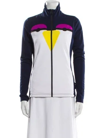 Pre-owned Fendi Colorblock Pattern Jacket In Blue