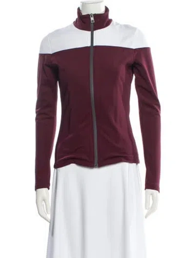 Pre-owned Fendi Colorblock Pattern Jacket In Burgundy