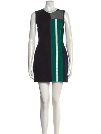 Pre-owned Fendi Colorblock Pattern Mini Dress In Black
