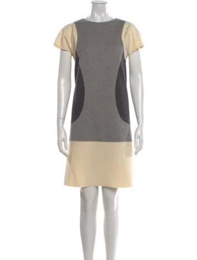 Pre-owned Fendi Colorblock Pattern Mini Dress In Gray