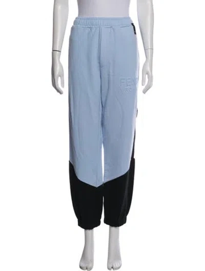 Pre-owned Fendi Colorblock Pattern Sweatpants In Blue