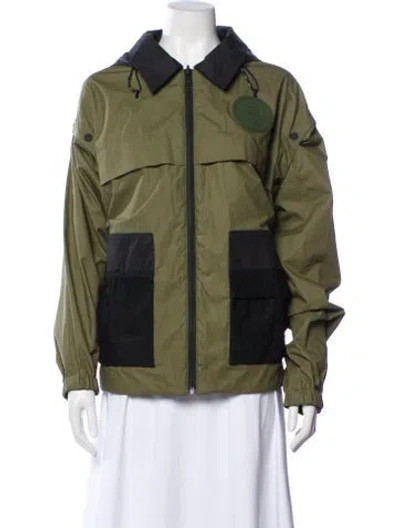 Pre-owned Fendi Colorblock Pattern Utility Jacket In Green