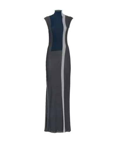 Fendi Colour-block Sleeveless Dress In Gray