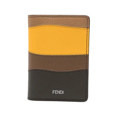 Fendi Colourblock Cardholder In Brown