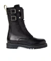 Fendi Commando Black Leather Boots In Black