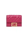 Fendi Compact Trifold Baguette Wallet In Red