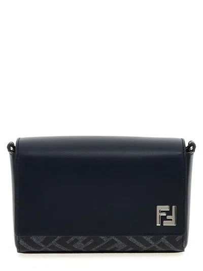 Fendi 'compact Bag Squared Ff' Crossbody Bag In Blue