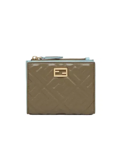 Fendi Compact Baguette Wallet In Brown