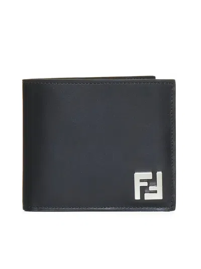 Fendi Compact Black Leather Bi-fold Wallet