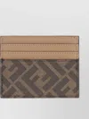 Fendi Compact Geometric Card Holder With Leather Stitching