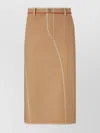Fendi Compact Skirt Back Pockets In Neutral