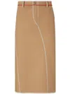 Fendi Compact Skirt Back Pockets In Brown