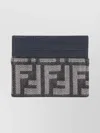 Fendi Compact Textured Card Holder Purse In Blue
