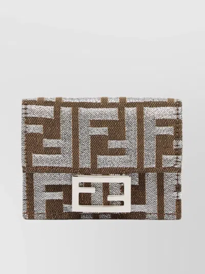 Fendi Compact Trifold Coin Bag In Brown
