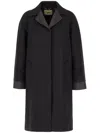 Fendi Long Sleeve Coat Notched Lapels In Grey