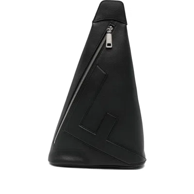 Fendi Cono Large Vitcher One Strap Triangular Backpack In Black