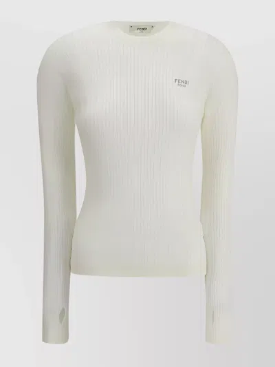 Fendi Wool Sweater In White