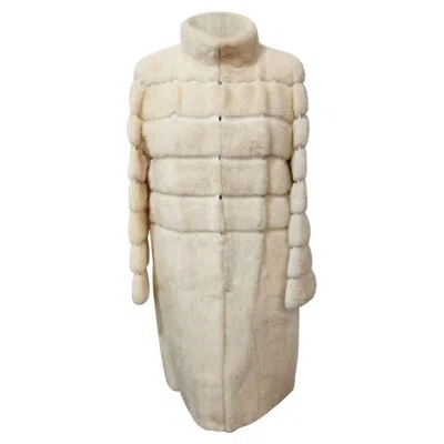 Pre-owned Fendi Contemporary Women's White Mink Fur Coat Size 42
