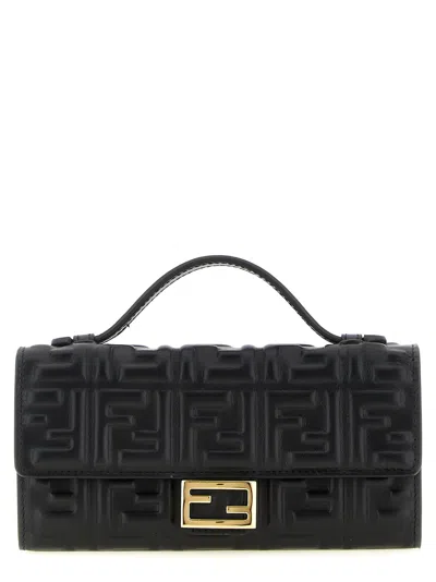 Fendi Continental Baguette Wallet On Chain In Black