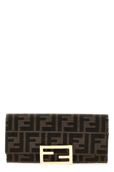 Fendi 'continental Baguette' Wallet On Chain In Brown