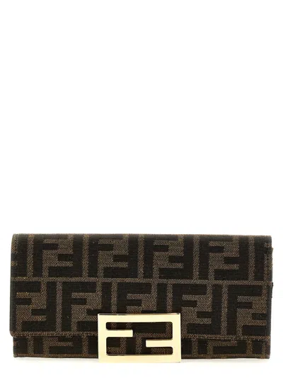 Fendi 'continental Baguette' Wallet On Chain In Brown