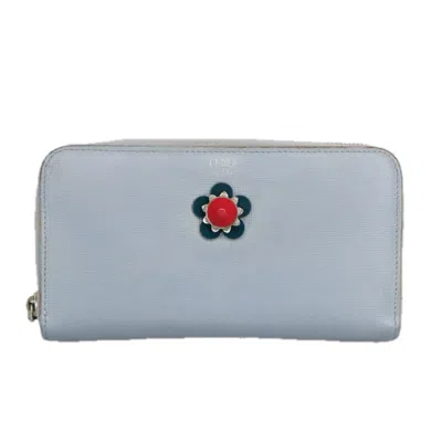 Pre-owned Fendi Continental Blue Leather Wallet  ()