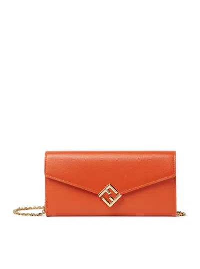Fendi Continental Ff Diamonds Chain ??wallet