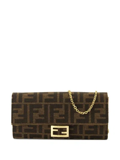 Fendi Continental Ff-monogram Cross Body Bag In Brown