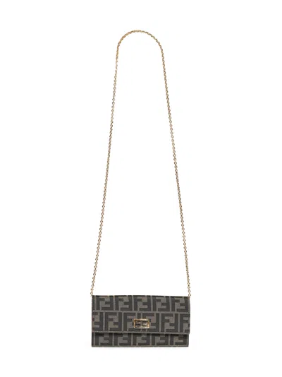 Fendi Continental Wallet In Brown
