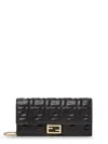 Fendi Continental With Chain Baguette Leather Shoulder Bag With Ff Motif