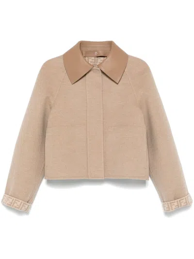 FENDI CONTRAST-COLLAR JACKET