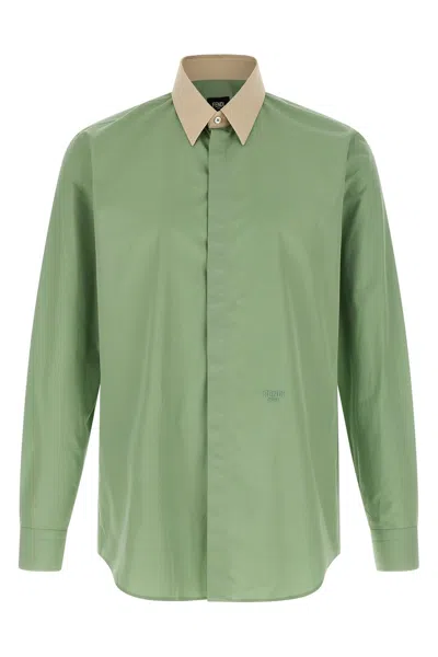 FENDI CONTRAST COLLAR SHIRT
