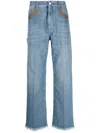 Fendi Straight-leg-jeans Mit Kontrastdetail In Blue
