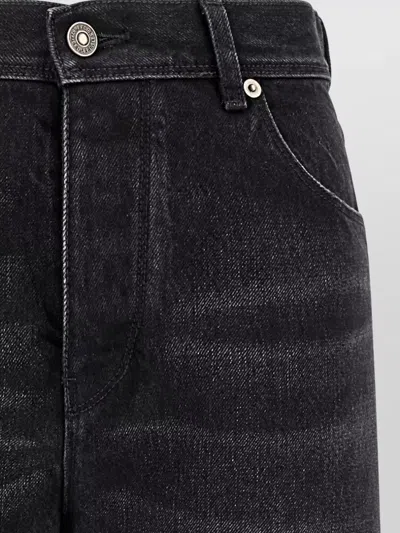 Fendi Contrast Stitch Denim Jeans In Gray