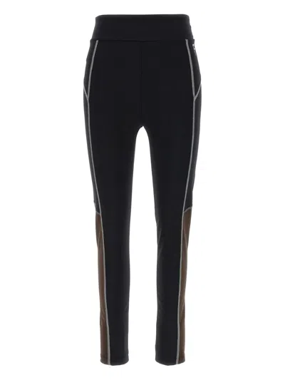 FENDI CONTRAST-STITCHING LEGGINGS