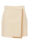 Fendi Contrast Trim Skirt In Neutral
