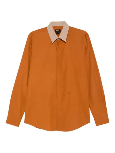 FENDI CONTRASTING-COLLAR SHIRT