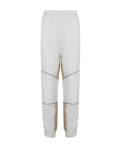 Fendi Contrasting-panel Detail Track Pants In White