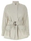 Fendi Contrasting Striped Cotton-silk Blouson In Neutral