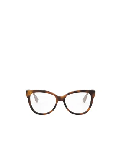 Fendi Contrasting Thick Frame Flat Mirror In White
