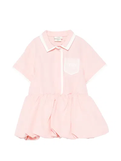 Fendi Babies' Contrasting-trim Dress In Pink