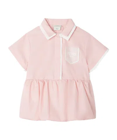 Fendi Contrasting-trim Dress In Pink