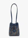 Fendi Women Embroidered Fabric Mini Origami Shoulder Bag