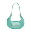Fendi Mini Cookie Handbag In Satin In Green