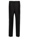 Fendi Waistband Straight Leg Trousers Side Back In Black