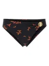 Fendi High Leg Printed Bikini Bottom In Black